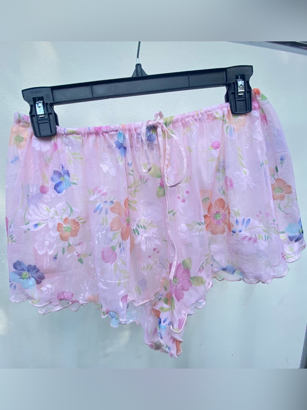 Y2K Victoria’s Secret Pink Floral Soft Mesh Sleep Shorts Size Medium